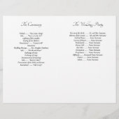 Elegant White Minimal Wedding Programs (Achterkant)