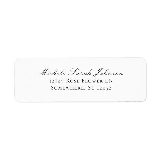 Elegant White Minimalist Etiket (Voorkant)