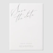 Elegant White Minimalist Script Photo Vellum Uitnodigingen (Voorkant)