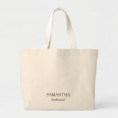 Elegant White Minimalist Weddenschap Bridesmaid Sc Grote Tote Bag (Voorkant)