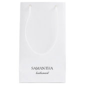 Elegant White Minimalist Weddenschap Bridesmaid Sc Klein Cadeauzakje (Voorkant)