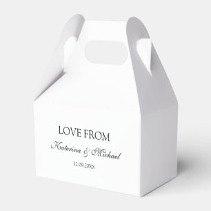 Elegant White Minimalist Weddenschap Gift Bedankdoosjes