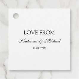 Elegant White Minimalist Weddenschap Gift Bedankjes Labels