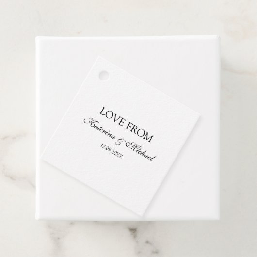 Elegant White Minimalist Weddenschap Gift Bedankjes Labels (In situ)