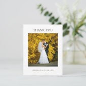 Elegant White Minimalist Wedding Photo Bedankkaart (Staand voorkant)