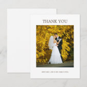 Elegant White Minimalist Wedding Photo Bedankkaart (Voorkant / Achterkant)
