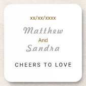 Elegant White Minimalist Wedding Table Drink Bier Onderzetter (Voorkant)