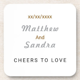 Elegant White Minimalist Wedding Table Drink Bier Onderzetter