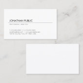 Elegant White Minimalistics Design Professional Visitekaartje (Voorkant / Achterkant)