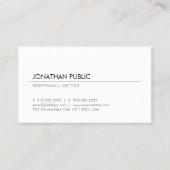 Elegant White Minimalistics Design Professional Visitekaartje (Voorkant)