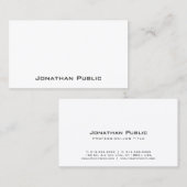 Elegant White Modern Clean Professional Plain Visitekaartje (Voorkant / Achterkant)