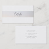Elegant White Modern Luminous Stripe Beauty Salon Visitekaartje (Voorkant / Achterkant)