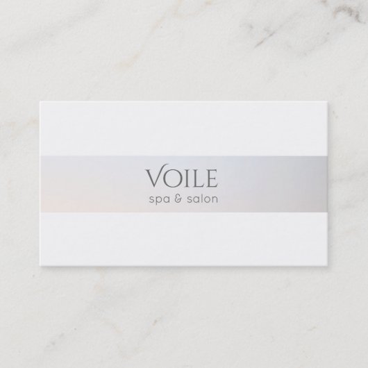Elegant White Modern Luminous Stripe Beauty Salon Visitekaartje (Voorkant)