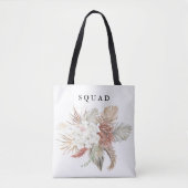 Elegant White Modern Pampas Grass Tropisch Oerwoud Tote Bag (Voorkant)