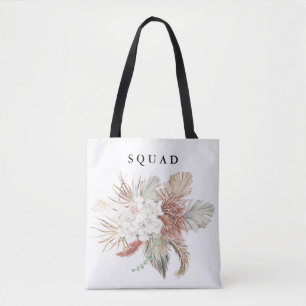 Elegant White Modern Pampas Grass Tropisch Oerwoud Tote Bag