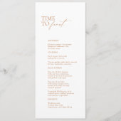 Elegant White Modern "Time to Feast" huwelijksmenu Menu (Voorkant)