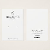 Elegant White Monogram Earling Display Card-kaart Visitekaartje (Voorkant /achterkant)