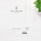 Elegant White Monogram Earling Display Card-kaart Visitekaartje (Bureau)