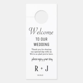 Elegant White Monogram Wedding Hotel Initiaal Deurhanger