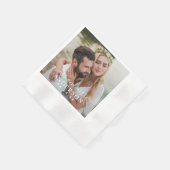 Elegant White Mr. en Mrs Monogram Foto Wedding Servet (Hoek)