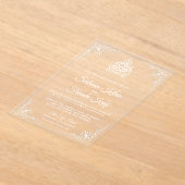 Elegant White Muslim Wedding Acryl Uitnodigingen (Laagn)