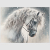 Elegant White Mystical Fairytale Horse Decoupage Tissuepapier (Voorkant)