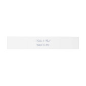 Elegant White Navy Blue Wedding Uitnodigingen Wikkel (Vlak)