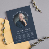 Elegant White Navy in Loving Memory Annountion Aankondiging