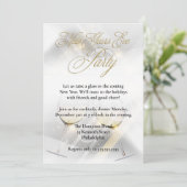 Elegant White New Years Eve Party Kaart (Staand voorkant)
