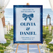 Elegant White on Navy Welcome Sign Acryl Bord