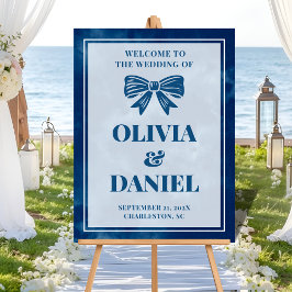 Elegant White on Navy Welcome Sign Acryl Bord