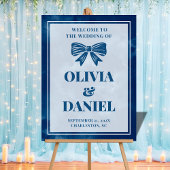 Elegant White on Navy Welcome Sign Acryl Bord