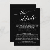 Elegant White op Black Calligraphy Details Kaart (Voorkant / Achterkant)