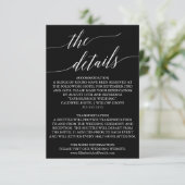 Elegant White op Black Calligraphy Details Kaart (Staand voorkant)