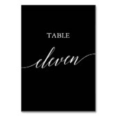 Elegant White op Black Calligraphy Table Eleven Kaart (Voorkant)