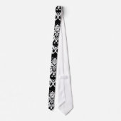 Elegant White op Black Damask Stropdas (Achterkant)