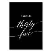 Elegant White op Black Table Number 35 Kaart (Achterkant)