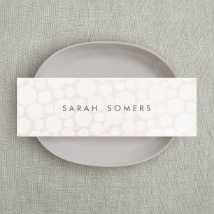 Elegant White op White Subtle Circle Pattern 2 Mini Visitekaartje
