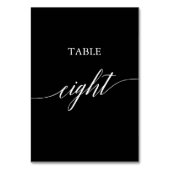 Elegant White op zwarte kalligrafietabel Acht Kaart (Achterkant)