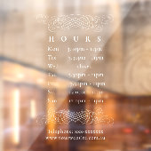   Elegant White Opening Uours Timing Raamsticker (Vel 2)