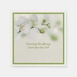 Elegant White Orchard Flowers personaliseren Servet