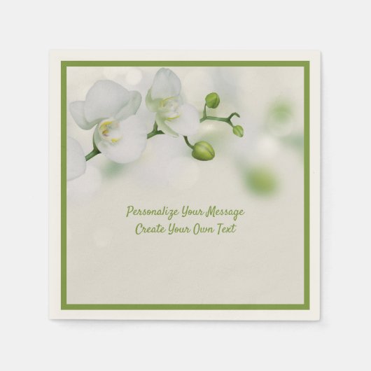Elegant White Orchard Flowers personaliseren Servet (Voorkant)