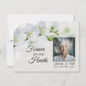 Elegant White Orchid bedankt kaarten na begrafenis (Achterkant)