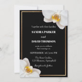 elegant white orchid blooms wedding kaart (Voorkant)