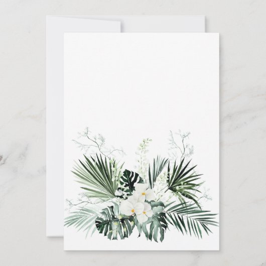Elegant White Orchid Bohemian Greenery Wedding Save The Date (Achterkant)