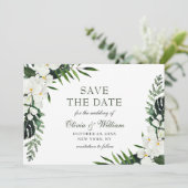 Elegant White Orchid Bohemian Greenery Wedding Save The Date (Staand voorkant)
