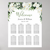 Elegant White Orchid Boho 8 Tables SEINGESCHART Poster (Voorkant)