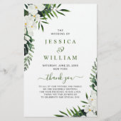Elegant White Orchid Boho Wedding Ceremony Program (Voorkant)