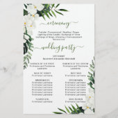 Elegant White Orchid Boho Wedding Ceremony Program (Achterkant)