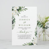 Elegant White Orchid Boho Wedding Ceremony Program (Staand voorkant)